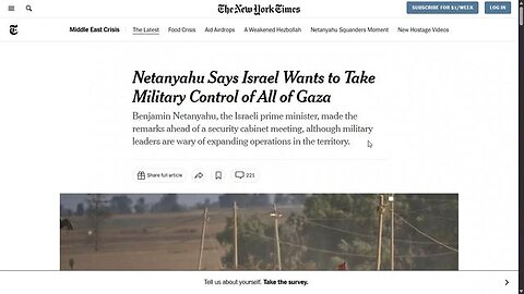 Israeli PM Intends To Take Military Control of Gaza - Israel And The End Times