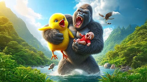 🐣🐥Chick saves the baby 👶 from Gorilla 🦍 🦍🦍