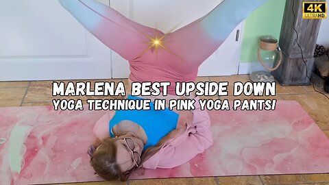 Beautiful Girls Yoga Marlena 😘 Upside Down Yoga Routine 🍑 Tight Leggings 4K HD