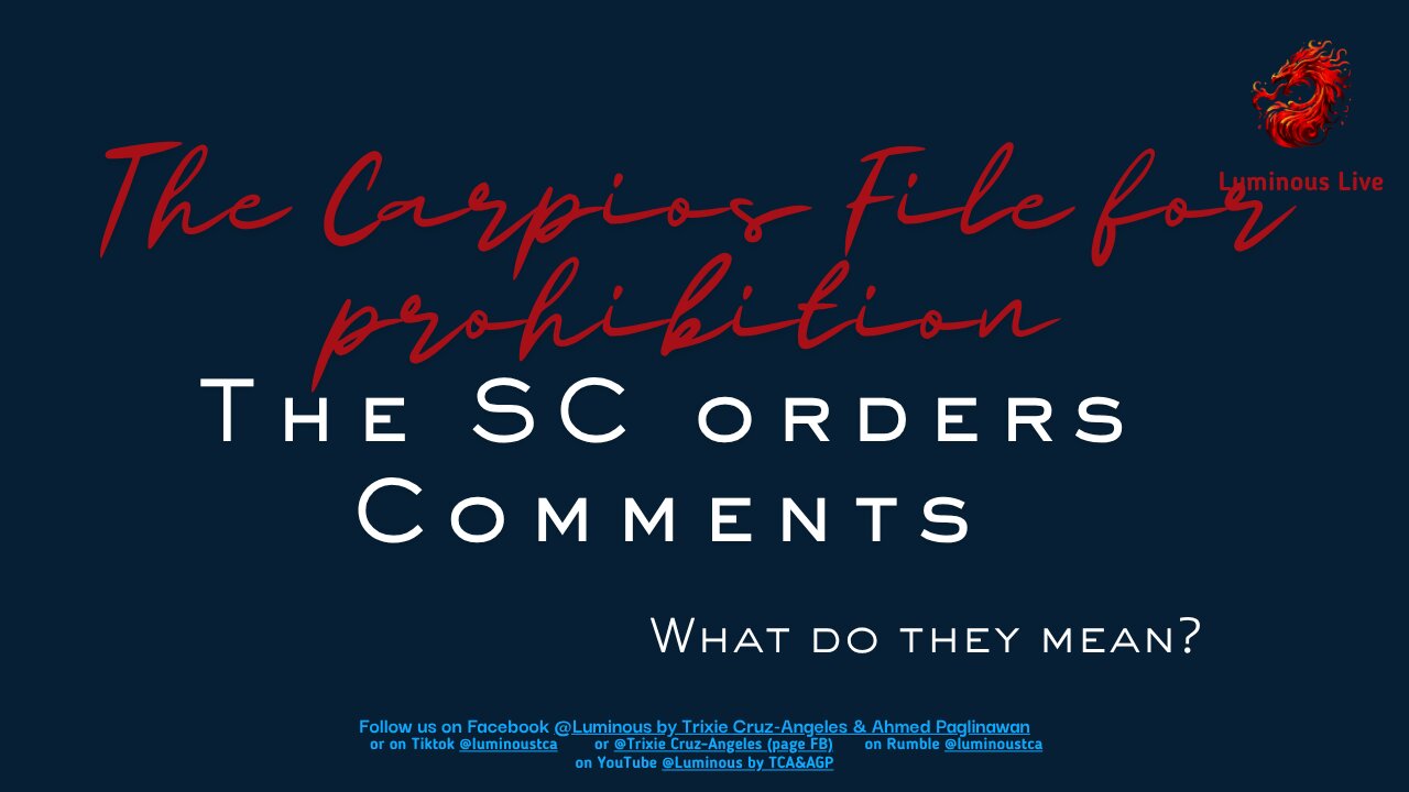 The Carpios File for Prohibition