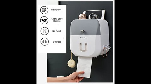 Waterproof & Punch-free Toilet Paper Storage Box & Shelf with Double-layer Design, Strong Bearing