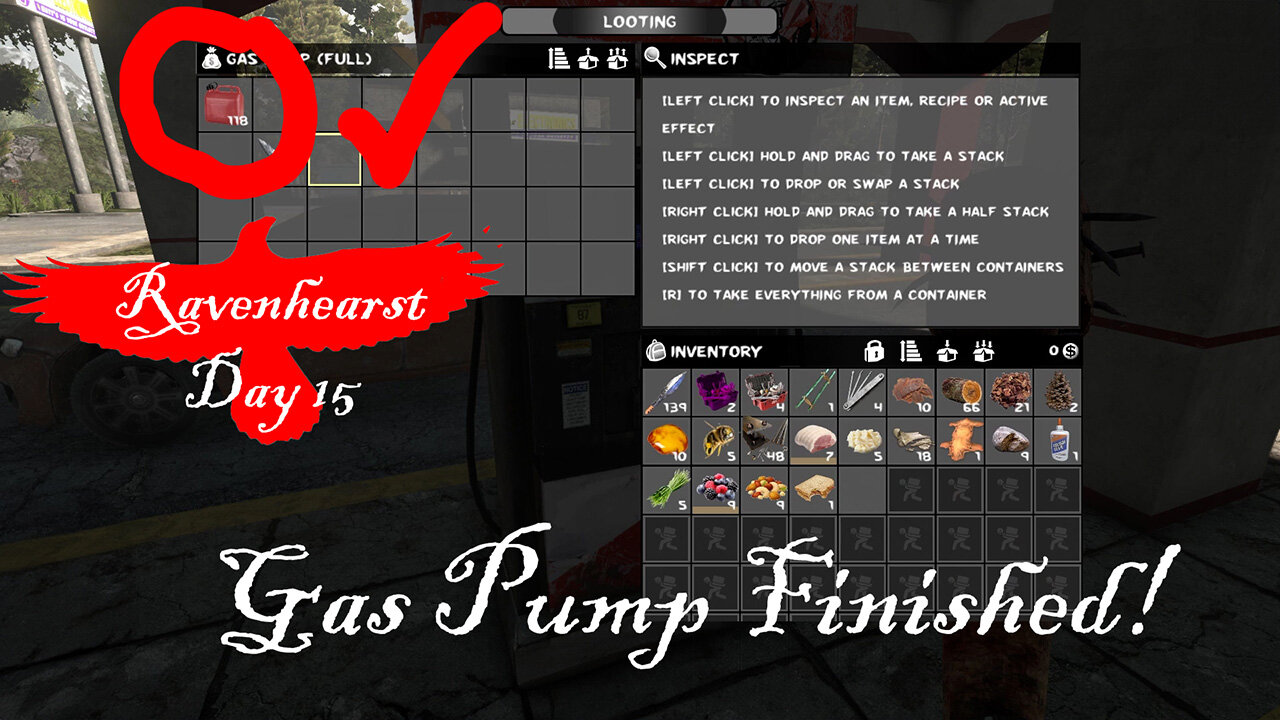 7 Days To Die - Ravenhearst Day 15: Gas Pump Finished!