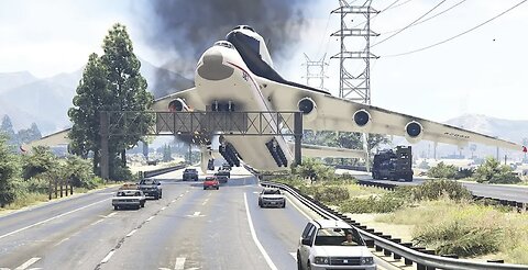 Shuttle's Pilot Forced To Land On Highway Right After Take Off | GTA 5