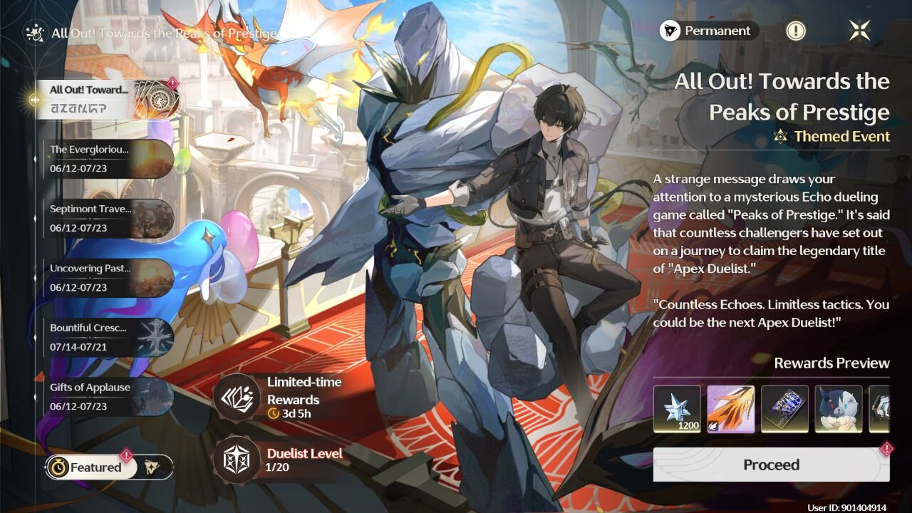 All Out! Towards the Peaks of Prestige Card Game Event -Wuthering Waves - Version 2.4 - Part 1
