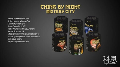 Royal Fireworks - China By Night - Mistery City - 19 Schots Vuurwerk Cake