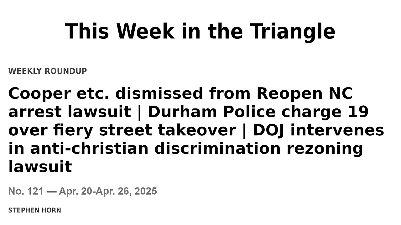 This Week in the Triangle (Apr. 20-Apr. 26, 2025)