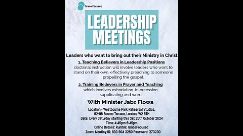 Our work in the Lord: part 2 Session 5