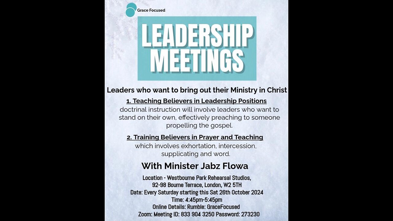 Our work in the Lord: part 2 Session 5