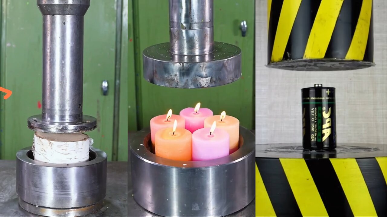 #Hydraulic_Piston_vs_candles_ASMR😍🔥