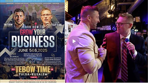 Tim Tebow | Join Tim Tebow At Clay Clark's June 5-6 Business Growth Conference | Request Tickets Via Text 918-851-0102 & ThrivetimeShow.com + Learn Branding, Marketing, Sales, Finance, Workflow Design, Systems, etc.