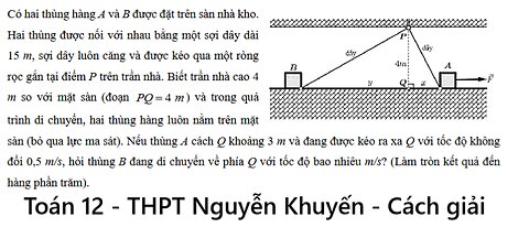 THPT Nguyễn Khuyến: Có hai thùng hàng A và B được đặt trên sàn nhà kho. Hai thùng được nối với nhau