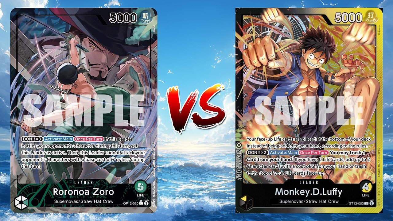 One Piece TCG Green Roronoa Zoro VS Black Yellow Luffy!!