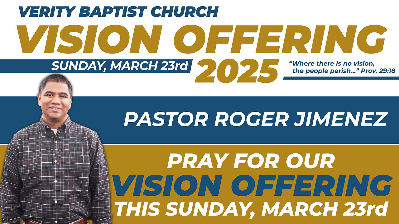 Pray for the Vision Offering this Sunday, March 23rd!