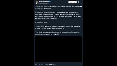 Branch Chief at the Department of Education reveals they are BREAKING POLICY TO AVOID DOGE