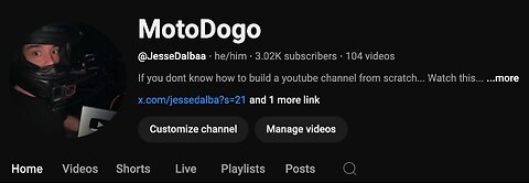 Subscribe to my NewYoutube Channel @MotoDogo and find me on x and rumble @JesseDalba I lost it all