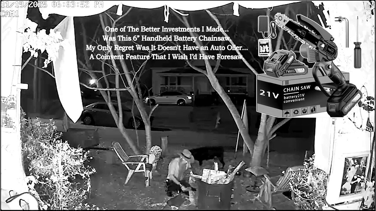 Handheld 21v. Battery Chainsaw with Auto Chain-Oilier Option