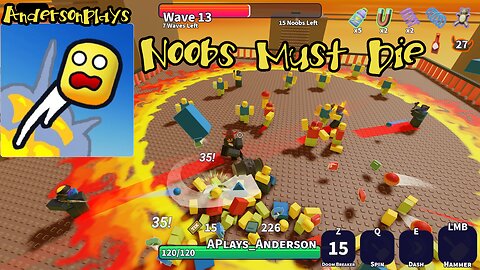 AndersonPlays Roblox 🔫 Noobs Must Die - Game Walkthrough