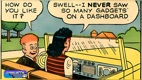 Phil’s new car run out of gas, Fritzi Ritz and Phil Fumble By Ernie Bushmiller #comics #funny