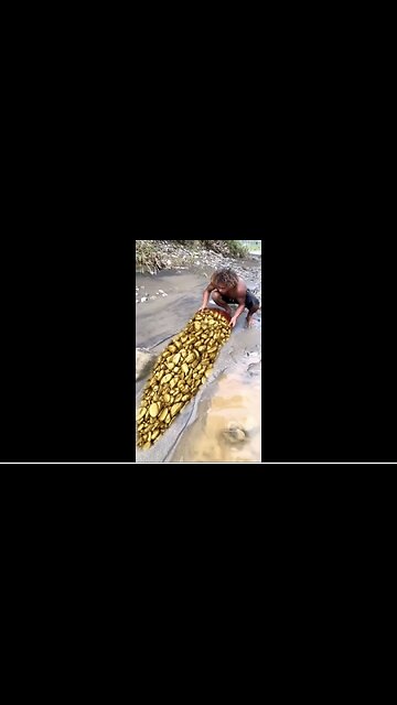 Latest discovery !! I found a pile of gold bars, on the river bank #golddiscovery #findgold #goldbar