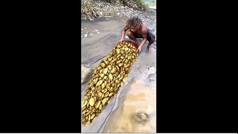 Latest discovery !! I found a pile of gold bars, on the river bank #golddiscovery #findgold #goldbar