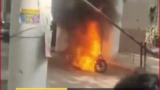 Battery Bike Bursts Into Flames at NIMS Hospital, Panic Averted