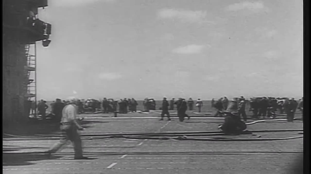 Video of Yorktown Being Attacked at Midway 1942 (1)