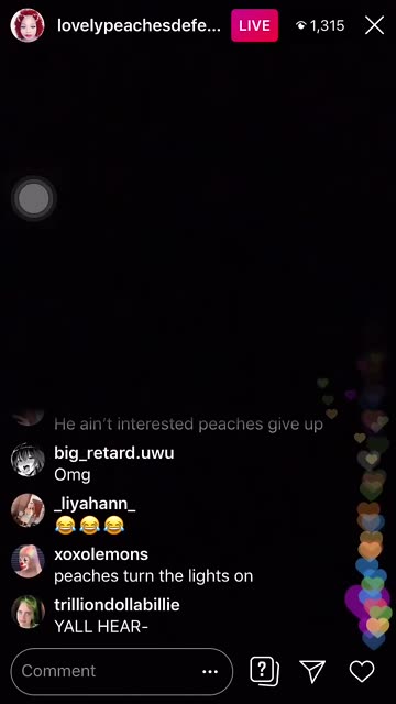 baby oil lovely peaches yelling on instagram live