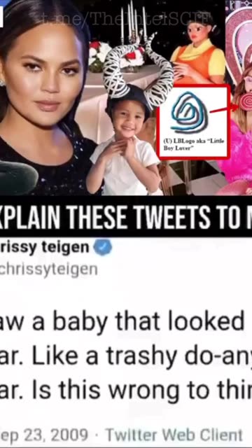 In July 2020 Chrissy Teigen deleted over 60,000 tweets links to child trafficking and pedophil*a