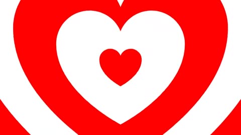 Expanding Red White Valentines Day Heart Shapes Growing Ending Scene 4K Video Effects HD Background