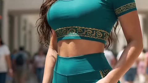 Bold Teal Fit That Turns Every Head #activewear #styleinspo #gymfashion #trendalert #2026looks