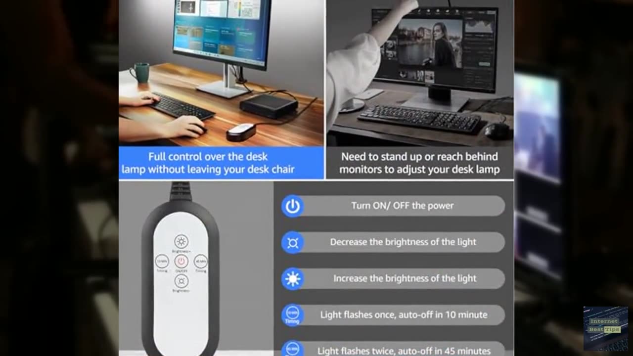 ShineTech LED Desk Lamp for Home Office, 5000K Bright Double Head Architect Task