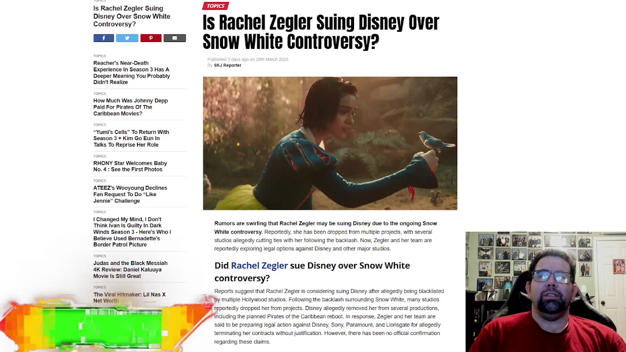 Rachel Zegler Rumored To Be Suing Disney Due To Snow White Controversy