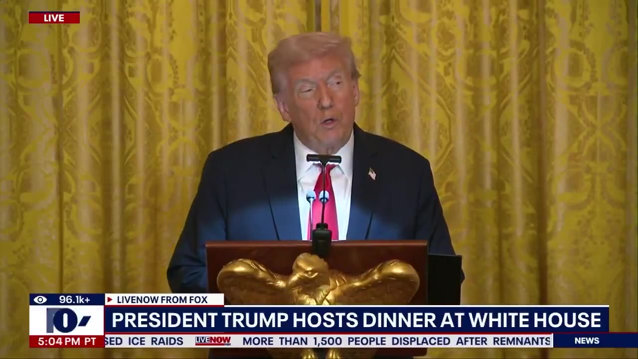 Pres. Trump speaks on his ongoing preservation efforts at the White House, paid for