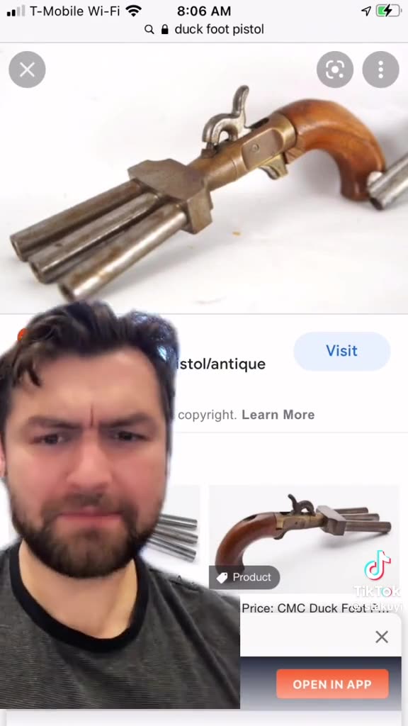 This Flintlock Duck’s Foot Pistol with four Barrels