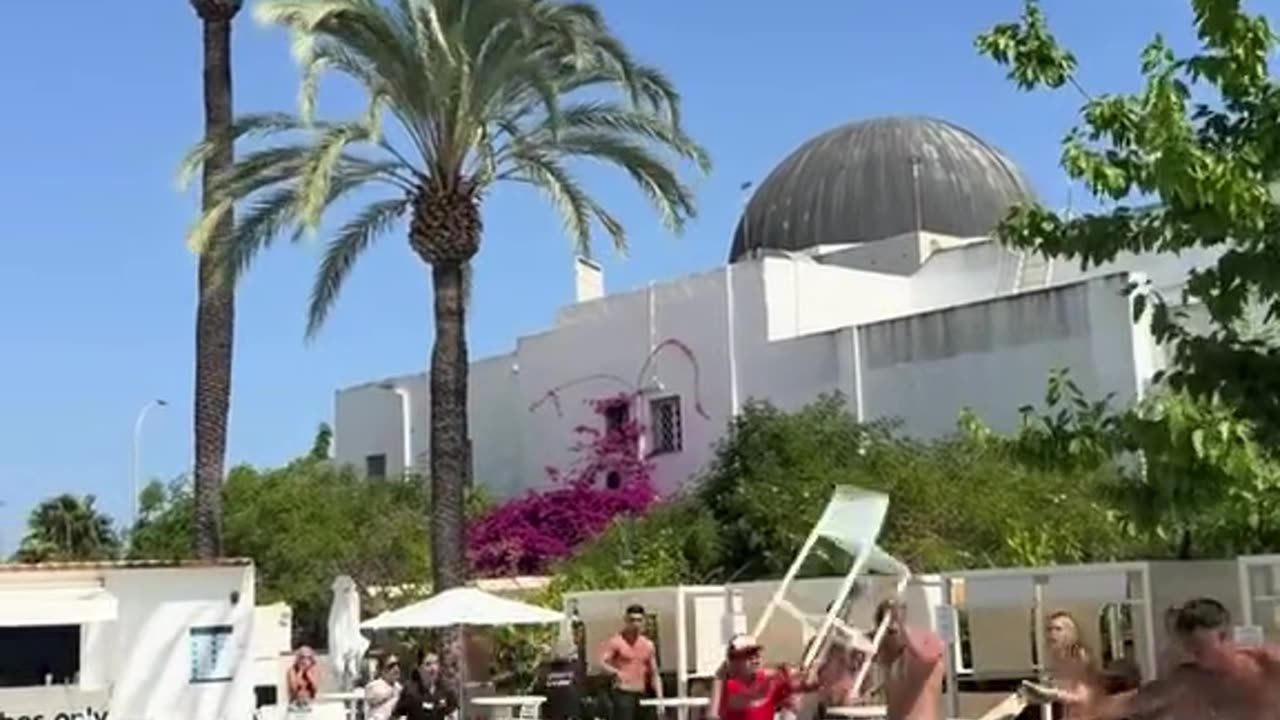 Man behind viral video of fight at Ibiza hotel pool ‘was protecting friend from bully’
