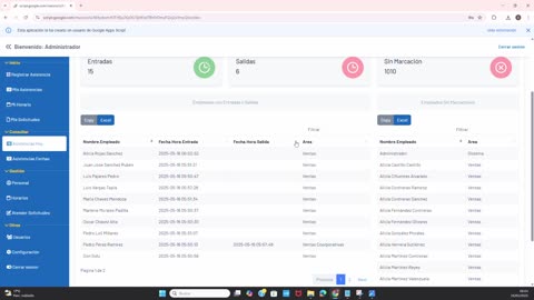 Control de asistencia de empleados con QR, Entradas y Salidas, Horarios, Perfiles | Google Sheets
