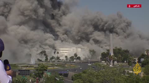 Terrorist Israeli bomb attack on Syrian Defense Ministry headquarters in Damascus!