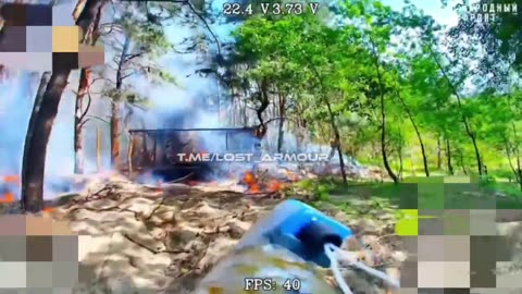 🚀🌲 Ukraine Russia War | Fiber-Optic FPV Drones Destroy Camouflaged T-64BV Tank in Liptsy, Kha… | RCF