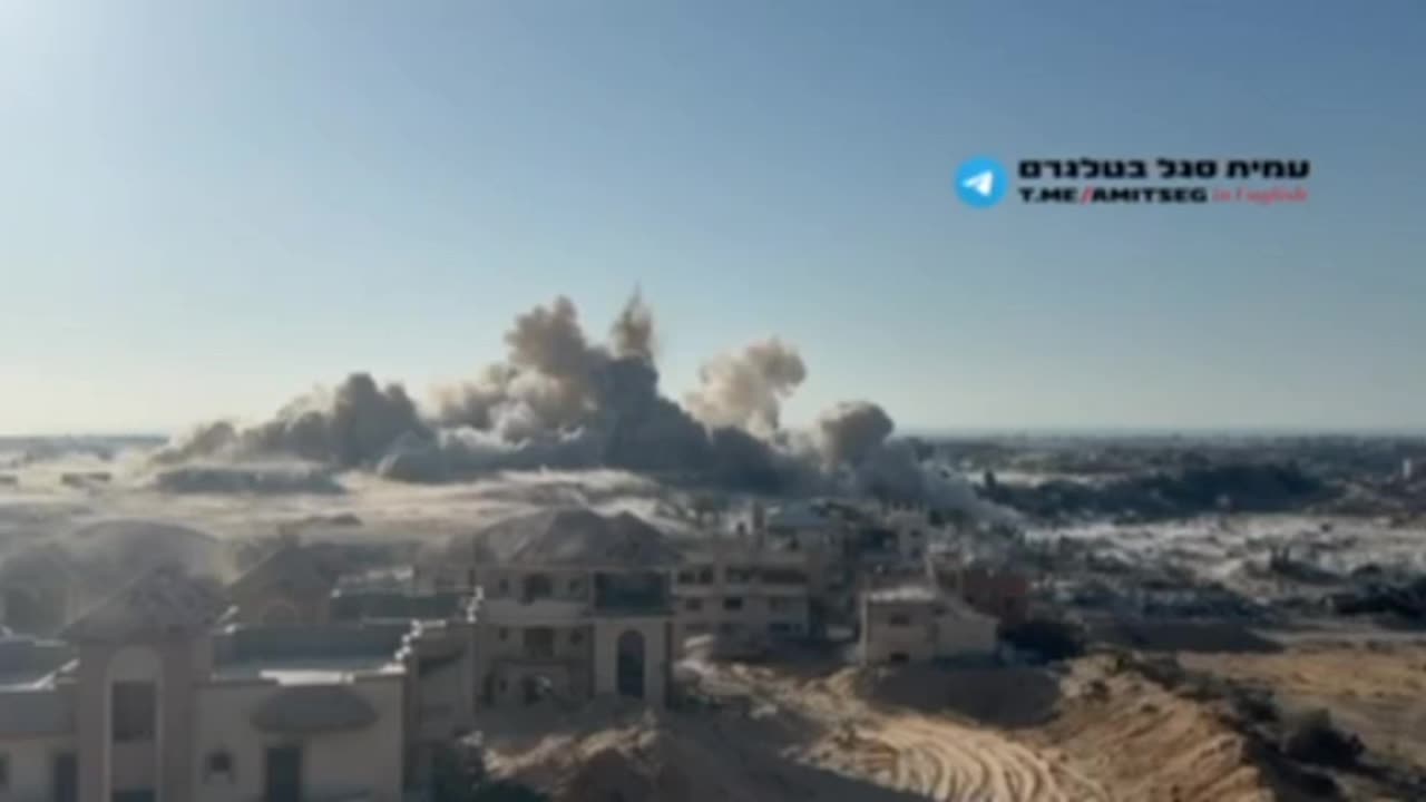 Israeli forces blew up Gaza's University College of Science and Technology in Khan Yunis
