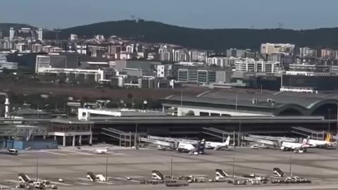 This low pass of a Dassault Falcon aircraft over the runway at Istanbul Sabiha Gökçen Airport