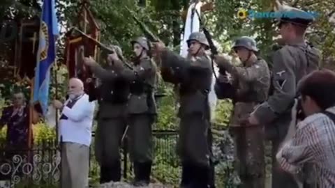 Ukrainians Wearing Nazi Uniforms At Funeral