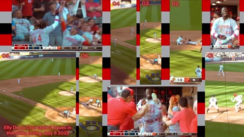 Prototype 140: Elly De La Cruz, steals 3 bases in the same inning, July 8 2023