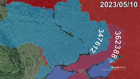 Russian Invasion of Ukraine Every Day to May 1st, 2025 using Google Earth