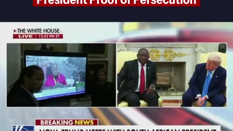 President Trump Brings TV Into Oval Office to Show South African President Proof of Persecution