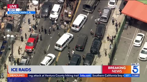 Protester RUN OVER trying to stop ICE SUV from leaving site of raid in L.A.