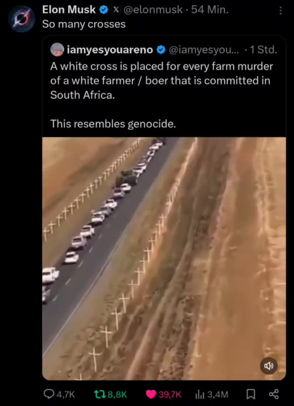 every cross shows a murdered white farmer southafrica