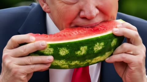 Trump eating a watermelon 🍉😳