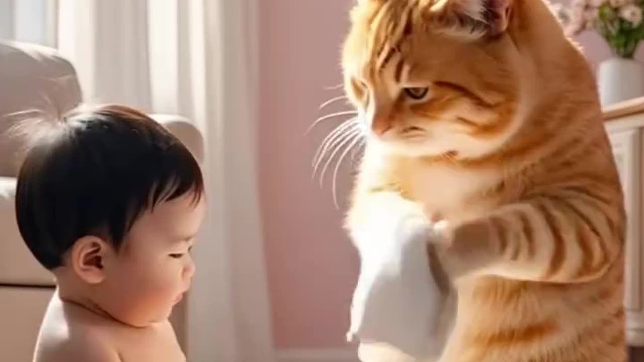🐱👶 SUPER CAT TO THE RESCUE! Hero Cat Saves Baby (Or Makes Things Worse?) 😂 | Viral Comedy