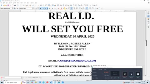 REAL I. D. -- WILL SET YOU FREE