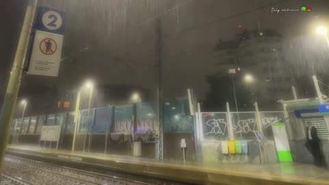 Various locations from different angles during the heavy rain that fell in the city of Milan.